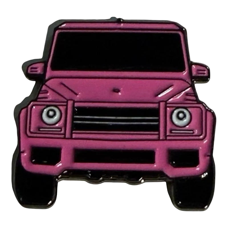 Pink Car Phone Metal Stickers