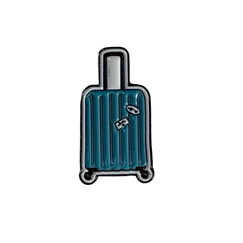 Blue Suitcase Phone Metal Sticker