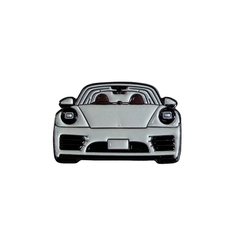 White Car Phone Metal Sticker