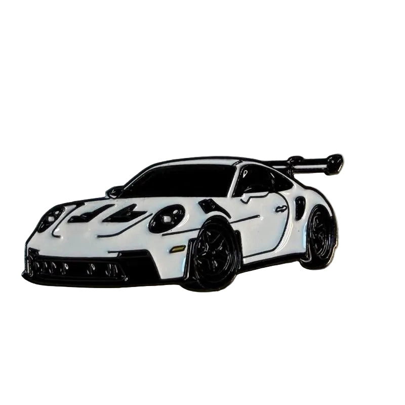 White Sport Car Sticker